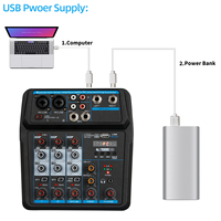 Console audio numérique professionnelle Biner U4 à 4 canaux pour enregistrement sur ordinateur et diffusion en direct