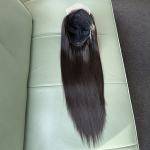Factory 1B Vietnamese Straight Human Hair 6x6 HD Lace Closure Glueless <b>Wig</b> With Elastic Band And Combs - Product Image 3