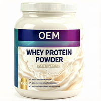 Protein Whey & Kedelai Alami 450g Label Pribadi untuk Dewasa, untuk Pertumbuhan Otot dan Energi