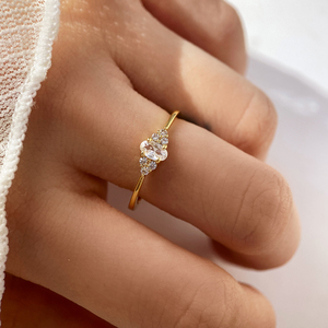 Bague tendance personnalisée plaquée or 18 carats avec zircone cubique 3A pour femmes - Product Image 4