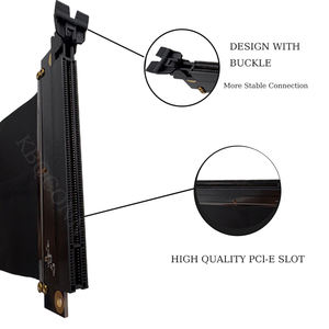 KBQCONN Großhandel PCIE 3.0 16x Hochgeschwindigkeits-Flexibles Verlängerungskabel Kartenadapter (180 Grad Winkel Schwarz) - Product Image 4