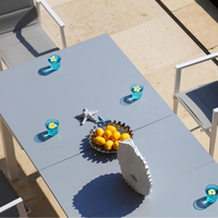Meubles de jardin en aluminium, design contemporain, pliables, rétractables, extensibles, durables, imperméables, pour salle à manger, hôtel, patio, villa
