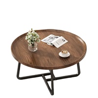 Chinesisches Holz-Metall Wohnzimmer-Set mit Modernem Design, Holzmöbel, Kleiner Runder Kaffee- und Teetisch
