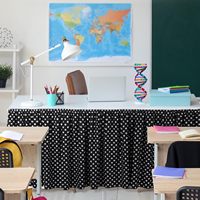 Nappe de table rectangulaire à pois transfrontalière de 6 pieds, idéale pour la décoration de salles de classe, bureaux, fêtes d'anniversaire et autres événements.