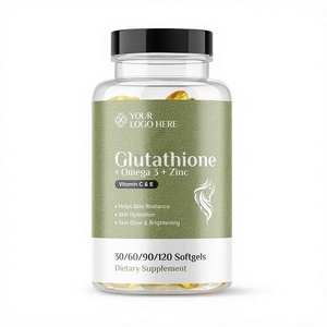 Cápsulas Blandas de Glutatión, Omega 3 y Zinc con Vitamina C y E, Suplemento Antioxidante para la Luminosidad de la Piel, 30/60/90/120 Unidades - Product Image 1