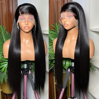 Perruque de cheveux humains naturels vietnamiens bruts de 40 pouces, sans colle, avec dentelle complète 13x4, pré-épilée, perruque frontale HD 360 Remy