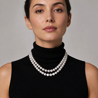 Chaîne de perles baroques d'eau douce blanches naturelles 8-9 mm, polies des deux côtés, trou central, fabrication de bijoux, vente en gros