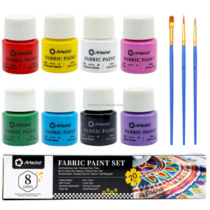 Juego de <span class=keywords><strong>Pintura</strong></span> <span class=keywords><strong>Textil</strong></span> Artecho, 8 Colores (20 ml / 0.7 oz Cada Uno), <span class=keywords><strong>Pintura</strong></span> Permanente Impermeable para Ropa y Textiles - Product Image 1