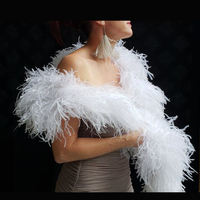 Blanc en vrac écharpe autruche plume Boa pour femmes maison fête mariage noël décor bricolage artisanat vêtements Costume danse robe accessoire