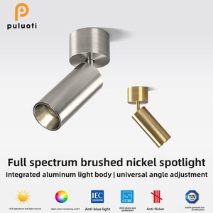 <span class=keywords><strong>Spot</strong></span> LED mural en bronze nickelé, finition nickel <span class=keywords><strong>brossé</strong></span>, en aluminium, angle réglable, anti-lumière bleue - Product Image 1