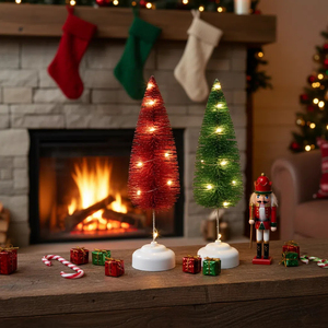 SANWEI Mini <span class=keywords><strong>petit</strong></span> <span class=keywords><strong>noël</strong></span> moderne avec lumières led arbres artificiels pour intérieur bureau maison décorative - Product Image 1