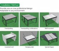 Großhandel Bioklimatische Garten-Lamellenpergola aus Aluminium, motorisierter Pavillon mit Glastür