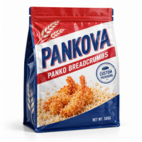 Sachet d'emballage pour pâtes à grattage Panko, pochette à fond plat avec fermeture éclair, plastique alimentaire haute barrière pour produits de boulangerie, marque privée