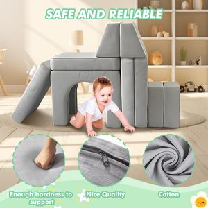 OEM/ODM CustomFactory Custom Kids Soft <b>Play</b> Couch Modular High Density <b>Foam</b> Building Blocks Multi-functional Children Couch - Product Image 5