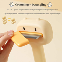 Brosse démêlante pour chats et chiens en acier inoxydable – Élimine les poils lâches – Brosse de toilettage pour animaux