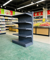 Étagères métalliques simple face pour supermarchés et épiceries, personnalisables pour les distributeurs, ouverture de magasin sur mesure