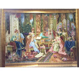 4 x3ft Classical Palace schöne handgemachte persische Seide auf Seide hand geknüpfte Wandbehang Kunst Teppiche Teppiche