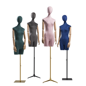 Estante de maniquí personalizable para ventana, tienda de ropa, accesorios para mujer, sacudiendo la cabeza, Color de cuerpo completo, tela de gamuza, soporte de exhibición ficticio - Product Image 1