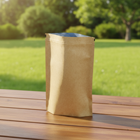Sachet en papier kraft de qualité alimentaire à faible MOQ, pochette plastique verticale avec fermeture éclair, impression hélio et numérique pour emballage de café