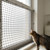 Filet de protection pour chats en gros avec renfort en fil d'acier, filet sur mesure pour projets de sécurité des animaux de compagnie sur balcon et fenêtre