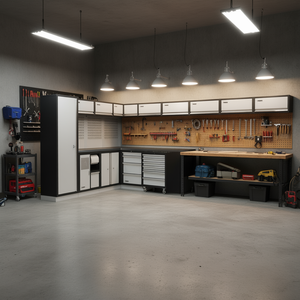 Sistema de Muebles Modulares para Taller Fervi A008H, Gabinete para Herramientas con Panel Perforado y Cajones para Uso en Garaje - Product Image 3