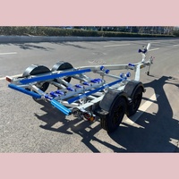 Remorque pour bateau en aluminium de 5,9 m, essieu tandem, plateaux en polyéthylène, frein hydraulique, capacité de charge de 1600 kg, adaptée aux bateaux de 5 m