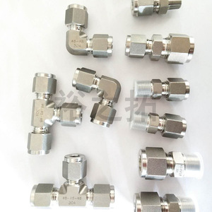 Raccord en T à compression en acier inoxydable, corps forgé de qualité 304, filetage fin, type réducteur - Product Image 1