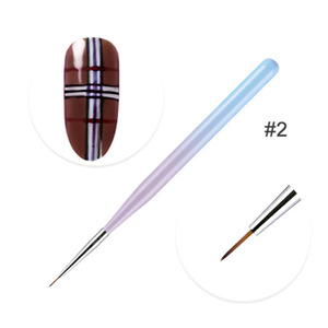 Petite Nylon Nail Art UV Gel Brush Fan Shape Powder Shaking Pen Flat Liner for Crystal Flower Drawing - Product Image 6
