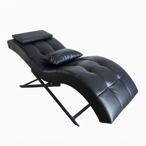Table de massage noire incurvée, réglable et pliable avec coussin de tête et cadre doré de luxe, lit de salon pour cils, idéal pour studio de beauté et spa - Product Image 1