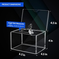 RAY YI Acryl-Würfel Spendenbox Abschließbare Plastik-Spendenboxen für Spendensammlungen Ausstellungshalter