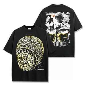 T-shirt personnalisé de haute qualité à impression recto-verso, motif crâne diamant, portrait, concert de <span class=keywords><strong>rap</strong></span>, graphique, coupe oversize, manches courtes - Product Image 1