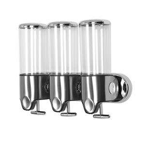304 Stainless Steel Wall Mounted Manual Soap Dispenser Three Head For Hotels Minimalist Design - Product Image 1
