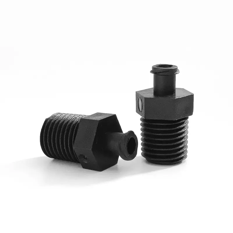 Manufacturer Black PP Female Luer to 1/4" Male NPT Thread Straight Threaded Female Luer Lock Pipe Connector