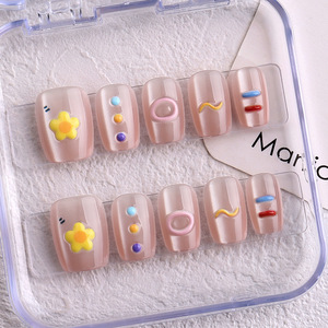 Uñas Postizas de Ojo de Gato con Diseños Variados al por Mayor, con Caja, 10 Piezas, Reutilizables, de Longitud Corta y Media, Colección Surtida - Product Image 2