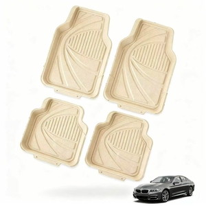 DC1014 Universelle PVC-Autofußmatten 4-teilig Wasserdicht Hitzebeständig Rutschfest für Limousine SUV Cartoon Gestreift Mädchenhaft Rosa 1,7-2mm Dick - Product Image 4