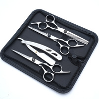 Ciseaux amincissants de coiffeur de barbier en acier inoxydable de 7 pouces avec pointe de lame tranchante et ensemble de peignes outil de beauté