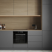 Meuble de rangement et de salle à manger personnalisé en usine, style minimaliste, en bois et acier inoxydable, avec éclairage intégré, pour usage domestique