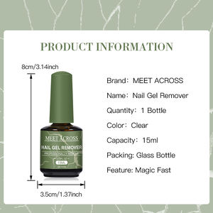 MEET ACROSS 15ml Dissolvant de <span class=keywords><strong>Gel</strong></span> pour Ongles Fonction Soak Off <span class=keywords><strong>UV</strong></span> LED Nettoyant Dégraissant - Product Image 2