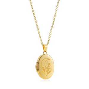 Collier médaillon en or Collier médaillon de <span class=keywords><strong>livre</strong></span> photo en acier inoxydable plaqué or 18K avec mauvais œil, <span class=keywords><strong>soleil</strong></span> - Product Image 6