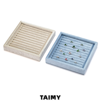 Plateau à bagues en velours multi-creux, nouveau, de haute qualité, pour présentation de bijoux, couleur personnalisée, pour boutique et vente au détail