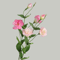 Bunga Simulasi Desainer Bahan Polyester Lembut untuk Florikultura, Ukuran 80CM4, Eustoma, untuk Pernikahan dan Dekorasi Rumah, Buket Cetak Sablon