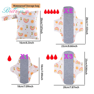 7pc ensemble graphène antibactérien femme tampon menstruel réutilisable post-partum serviette hygiénique lavable pour l'incontinence - Product Image 2