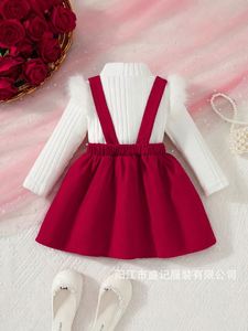 Set T-Shirt, Cintura e Gonna a Quadri per <span class=keywords><strong>Bambini</strong></span>, Nuovo Abbigliamento Casual per E-commerce Transfrontaliero, Set Natalizio - Product Image 4