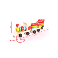 Jouets en bois éducatifs en gros : Ensembles de trains longs Montessori personnalisés pour enfants, blocs de construction en bois