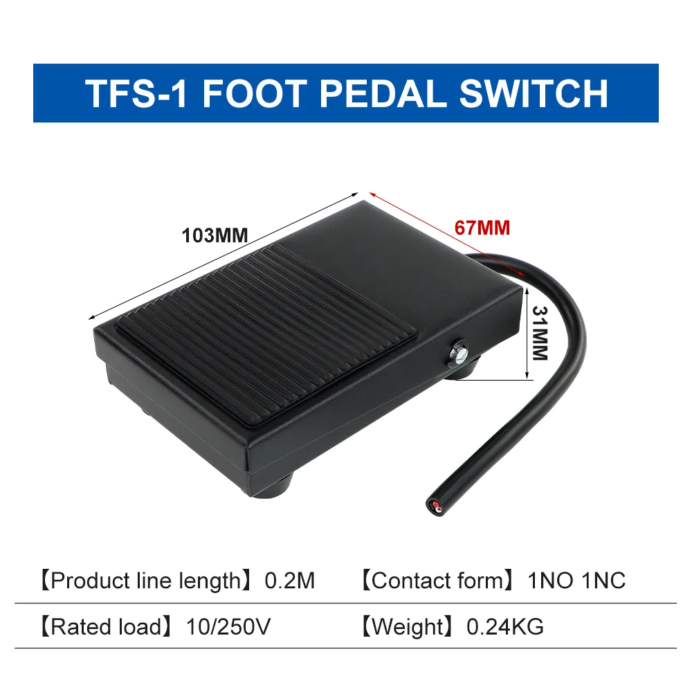 TFS-1 interruttore a pedale con copertura in ferro interruttore di alimentazione autoripristinante NO NC interruttore di controllo a pedale inferiore antiscivolo