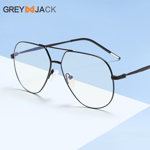 Nouvelle monture de lunettes artistique pilote, monture intégrale en métal, plastique et acier, protection anti-lumière bleue, unisexe, grande taille 66001OP - Product Image 2