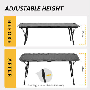 Parrilla de Barbacoa Plegable para Exteriores, de Tamaño Pequeño, Altura Ajustable, Ligera, Portátil, de Aluminio, Plegable, Mesa de Cocina para Acampar - Product Image 4