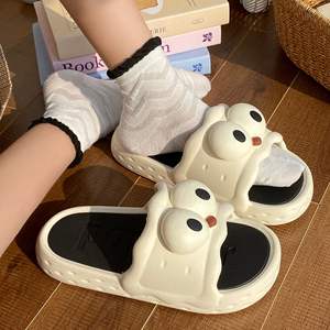 รองเท้าแตะแบบเปิดนิ้วเท้า Evergreen สำหรับผู้หญิง ฤดูใบไม้ร่วง/ฤดูหนาว พื้นหนาสองชั้น ทำจากผ้าขนสัตว์และผ้าฝ้าย กันลื่น - Product Image 2