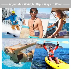 Bolsa à prova d' água para passeios, bolsa seca sensível ao toque com alça ajustável para natação, barco, caiaque, férias