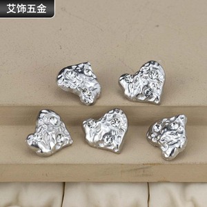 Hebilla de joyería de aleación en forma de corazón plateada con circonita para ropa, bolsos, fundas de teléfono y accesorios para el cabello - Product Image 5